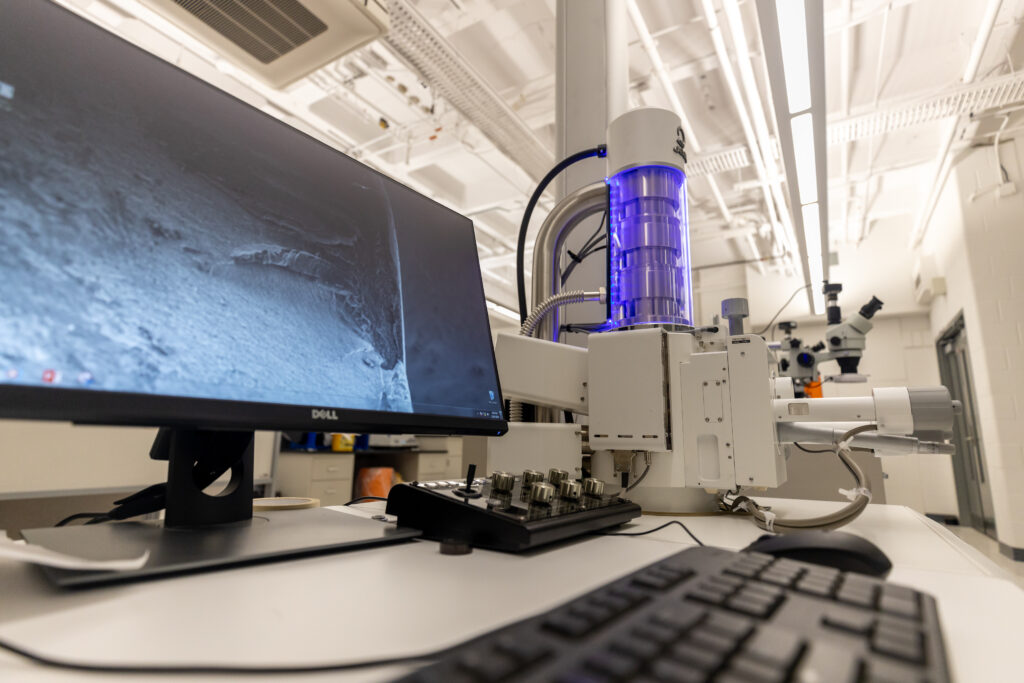 Monitor beside machine in the AMIC lab