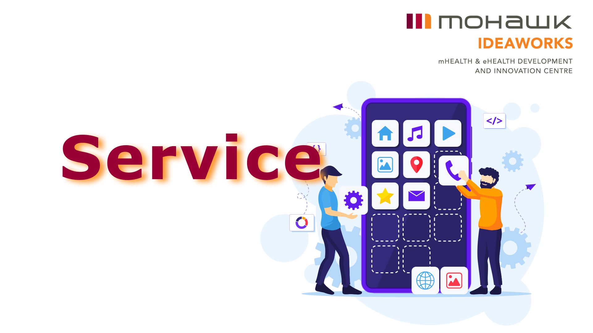 Service text on digital app screen background - MEDIC Case Study