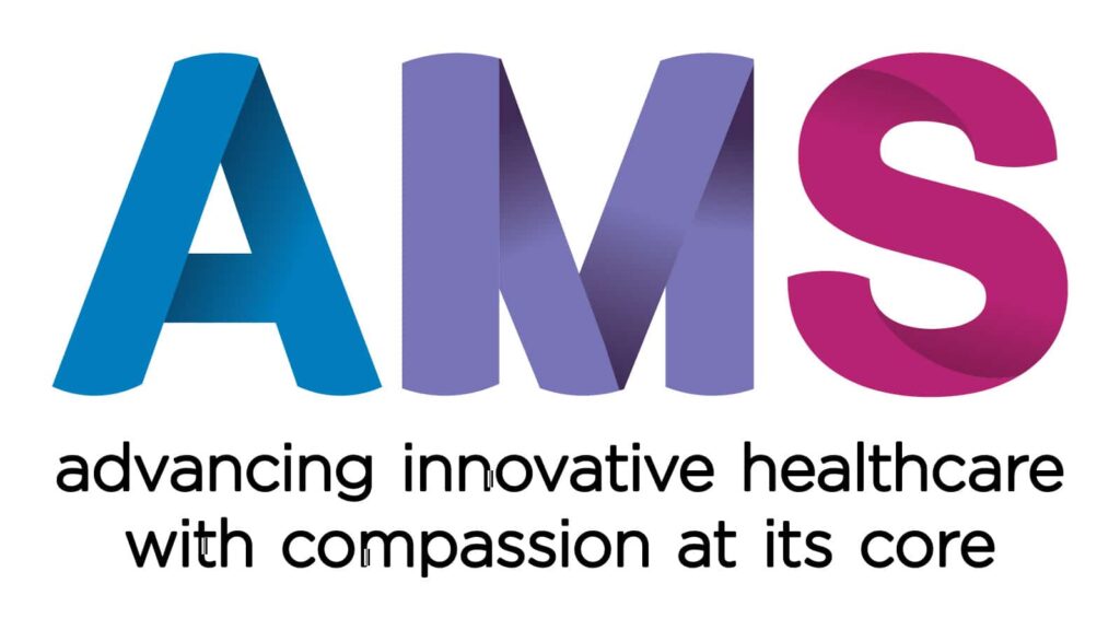 Logo, AMS Healthcare.
