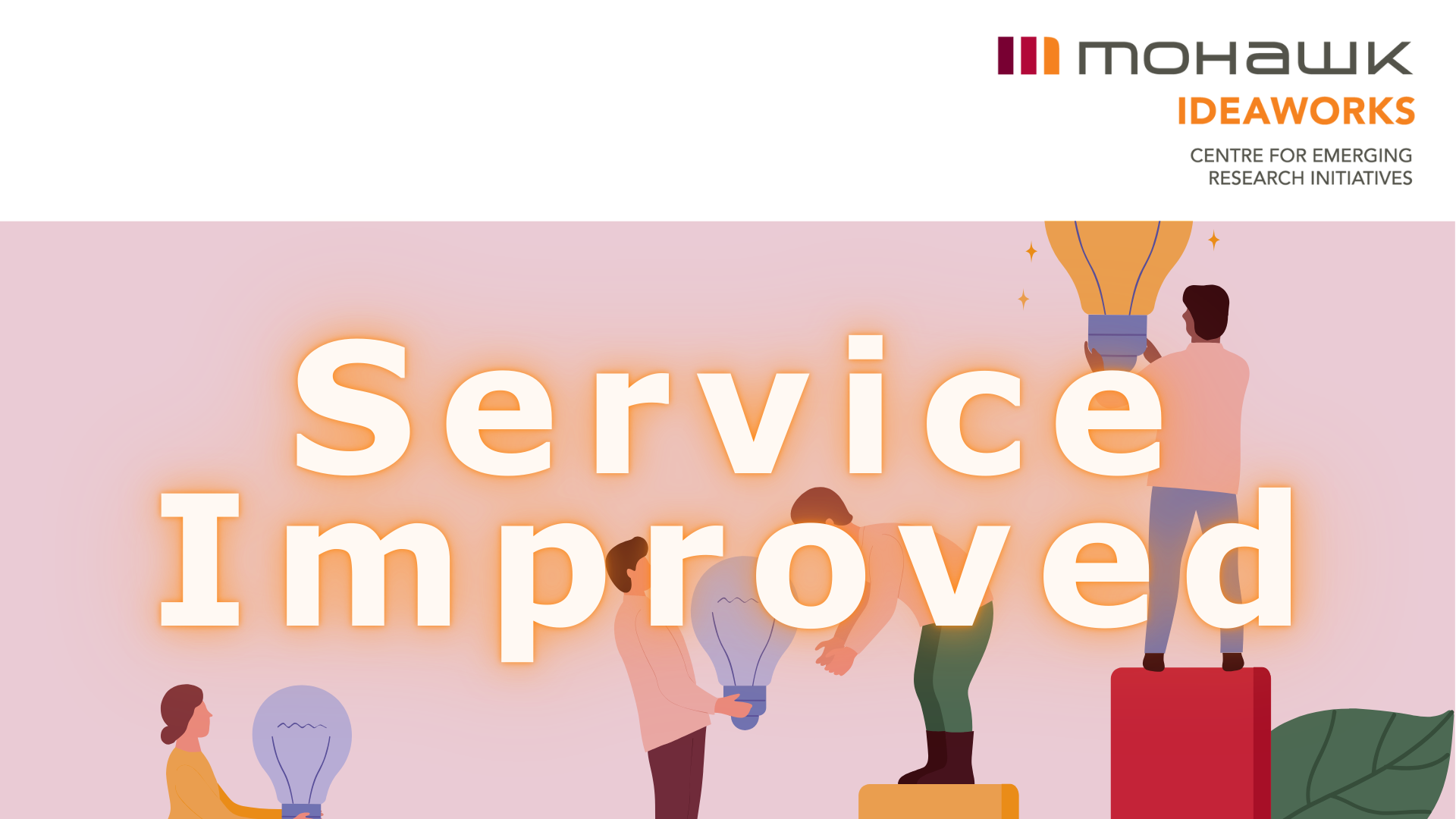Service Improved text on background of people holding lightbulbs - CERI Case Study